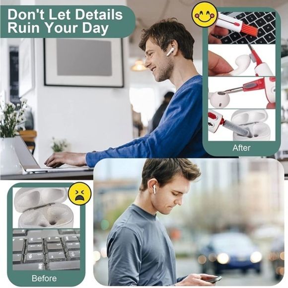 Cleaner Kit for AirPod 4-in-1 Multi-Function Cleaning Pen & Wet-Dry Wipes - Picture 5 of 7